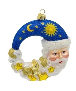 Kurt Adler 5" Bellissimo Moon Santa Glass Christmas Ornament BELL0036 Sale