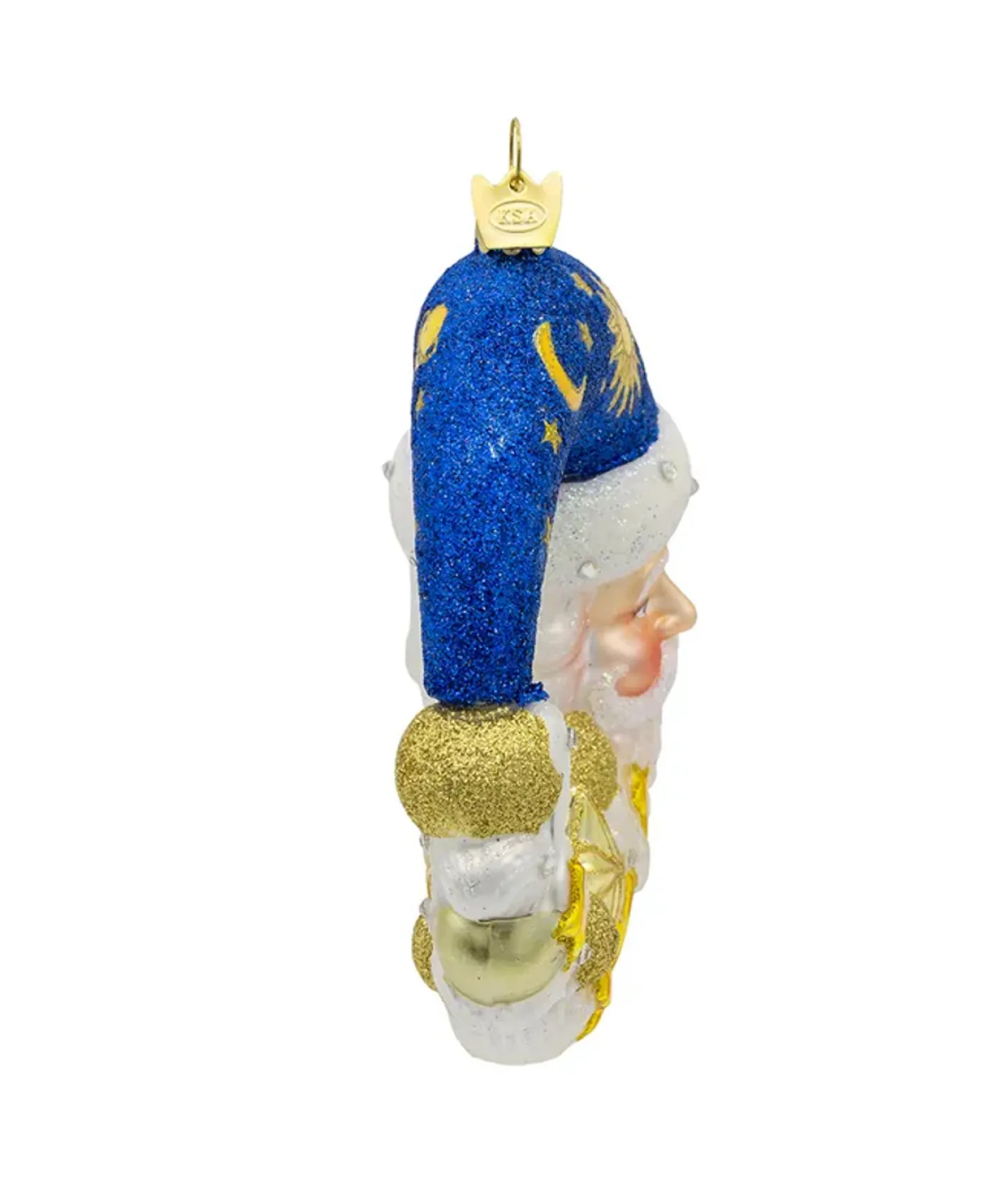 Kurt Adler 5" Bellissimo Moon Santa Glass Christmas Ornament BELL0036 Sale