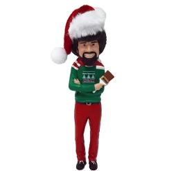 Kurt Adler 5" Bob Ross with Santa Hat Christmas Ornament BO1191 Best