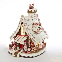 Kurt Adler 12" Electric Lighted Claydough Gingerbread House Christmas Figure J3628 Discount