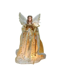 Kurt Adler 16" Gold Celestial Angel Christmas Tree Topper UL2249