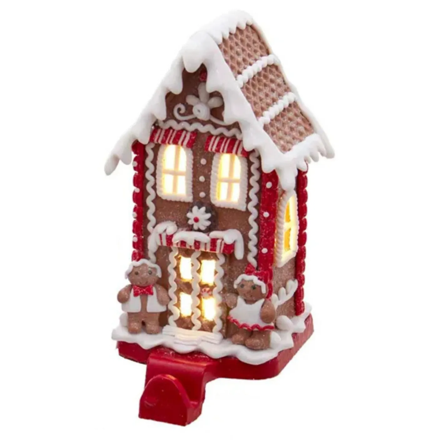 Kurt Adler 6.5" LED Gingerbread House Christmas Stocking Holder D3868 Clearance