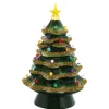 Kurt Adler 12" Light Up Ceramic Christmas Tree with Gold Glittered Tips JEL0810 Clearance