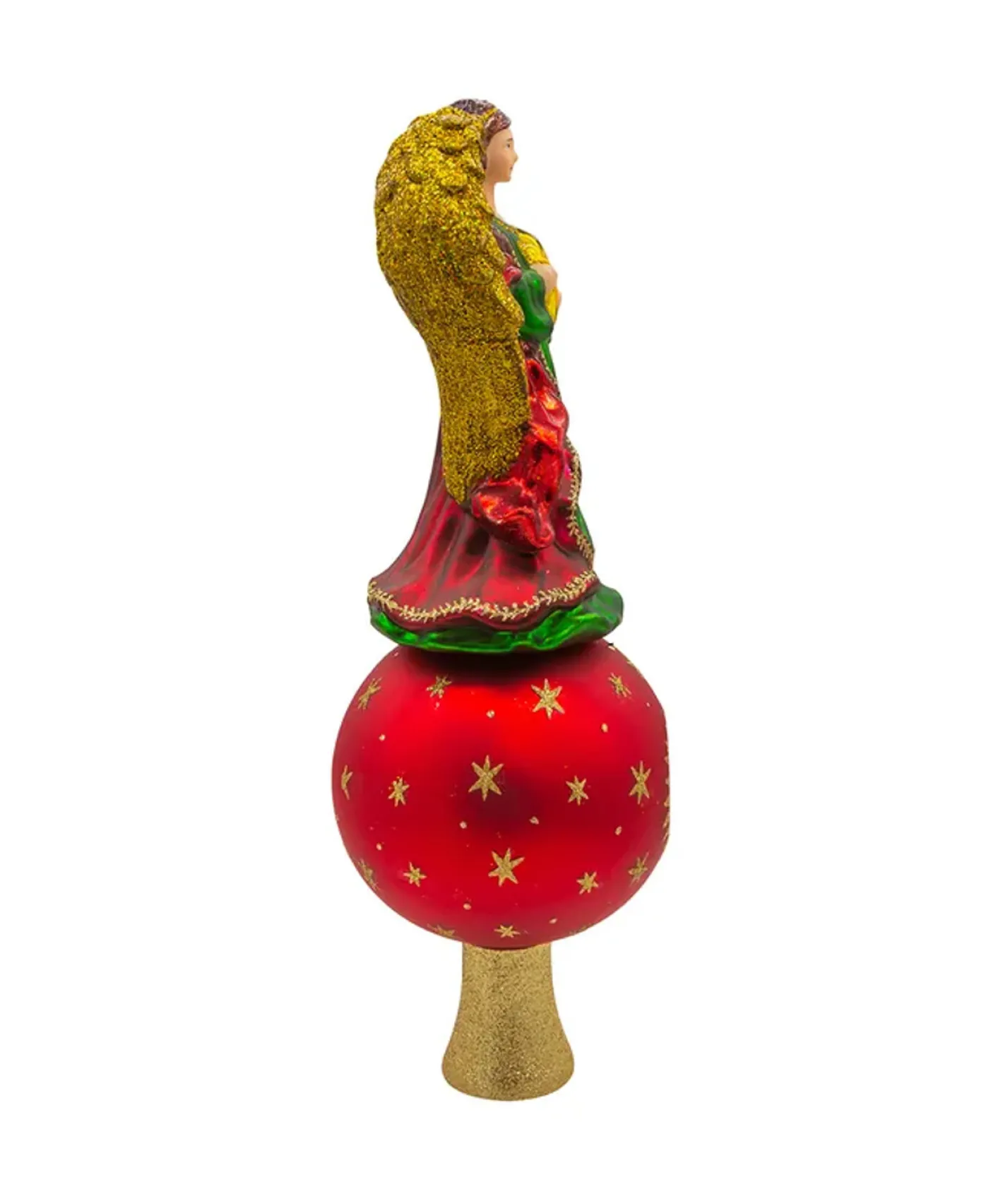 Kurt Adler 8.75" Noble Gems Finial Angel With Reflector Glass Christmas Tree Topper NBX0114 Hot