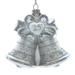 Kurt Adler 4.5" Noble Gems "25th Anniversary" Bell Glass Christmas Ornament NBX0105 New