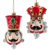 Kurt Adler 4.5" Nutcracker or King Head Glass Christmas Ornament C6422 Clearance
