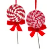 Kurt Adler 6.3" Set of 2 Peppermint Stripe Lollipop Christmas Ornament D4099 New