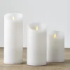 Liown 3.5" x 5", 7", or 9" Moving Flame White Unscented Pillar Battery Candle Clearance