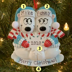 Polar X Polar Bear Couple Our First Christmas Personalized Christmas Ornament OR1450