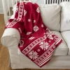 Primitives By Kathy 60" Red and White Nordic Christmas Throw Blanket 37387 Sale