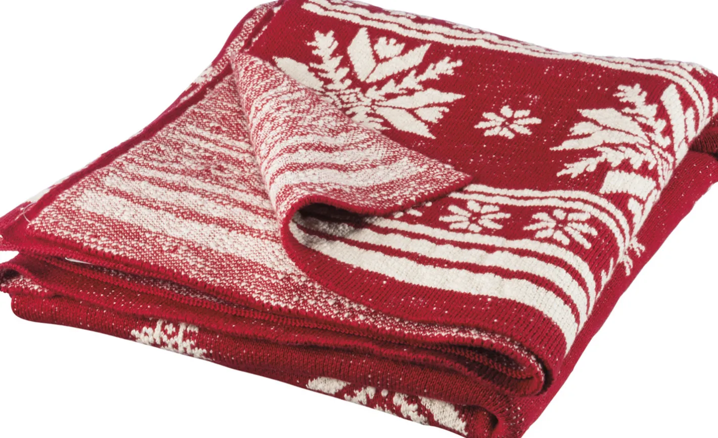 Primitives By Kathy 60" Red and White Nordic Christmas Throw Blanket 37387 Sale