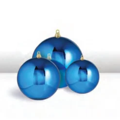 Raz Imports Raz 3", 4", or 6" Large Blue Shiny Ball Christmas Ornaments Discount