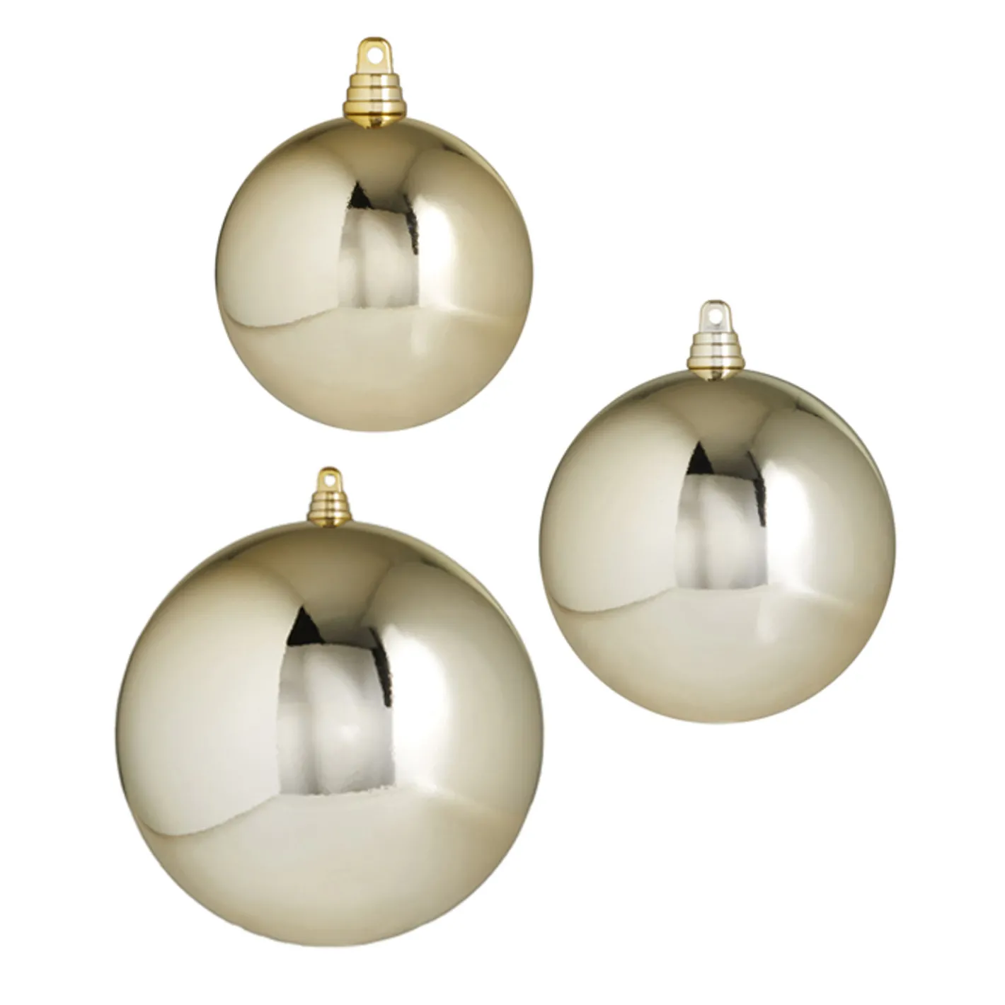 Raz Imports Raz 3", 4", or 6" Large Champagne Shiny Ball Christmas Ornaments