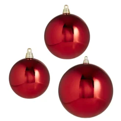 Raz Imports Raz 3", 4", or 6" Large Red Shiny Ball Christmas Ornaments Hot