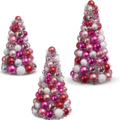 Raz Imports Raz 10", 13", or 15.5" Pink and Silver Ball Ornament Christmas Tree Decoration Outlet