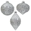 Raz Imports Raz 4" Beaded Silver Glass Christmas Ornament 4422861 Sale