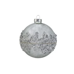 Raz Imports Raz 4" Beaded Silver Glass Christmas Ornament 4422861 Sale