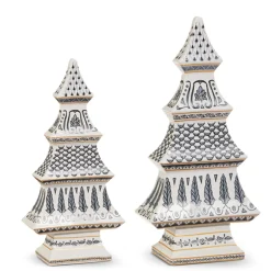 Raz Imports Raz 11.5" Black and Gold Chinoiserie Christmas Tree Figure 4546022 New