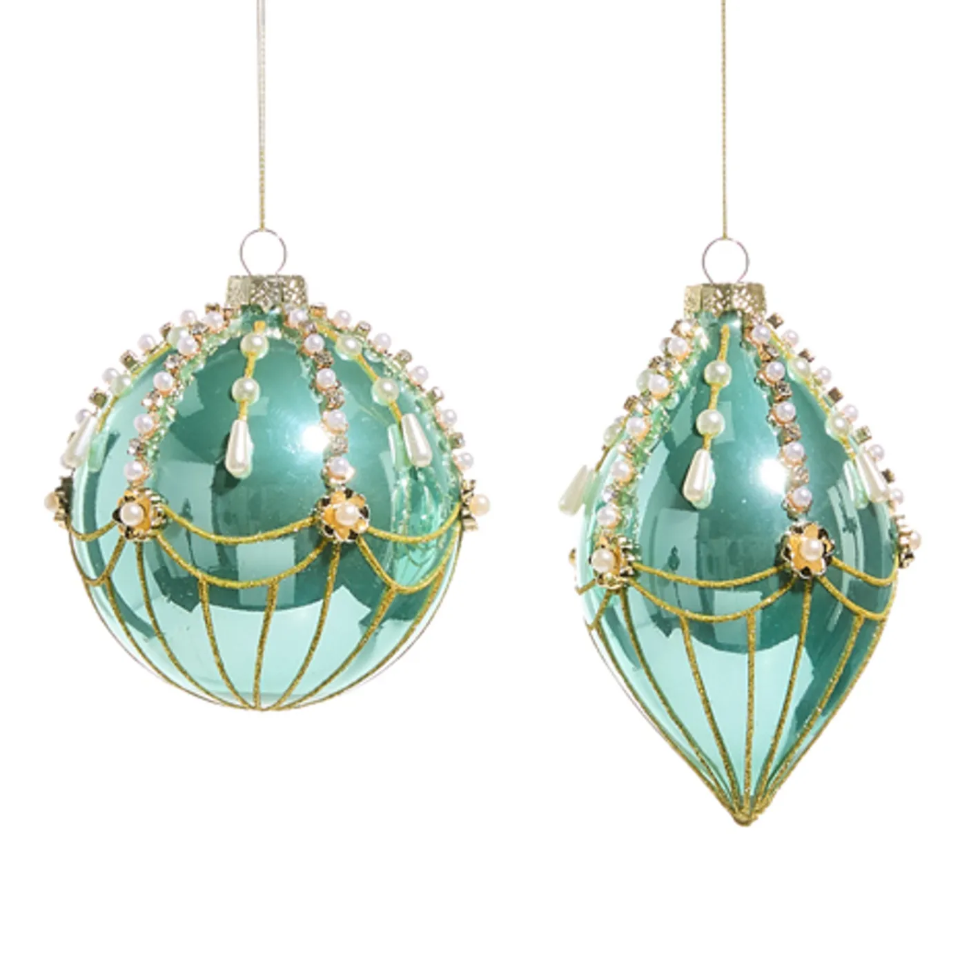 Raz Imports Raz 4.5" Blue and Pearl Fairground Glass Christmas Ornament 4524986 Discount