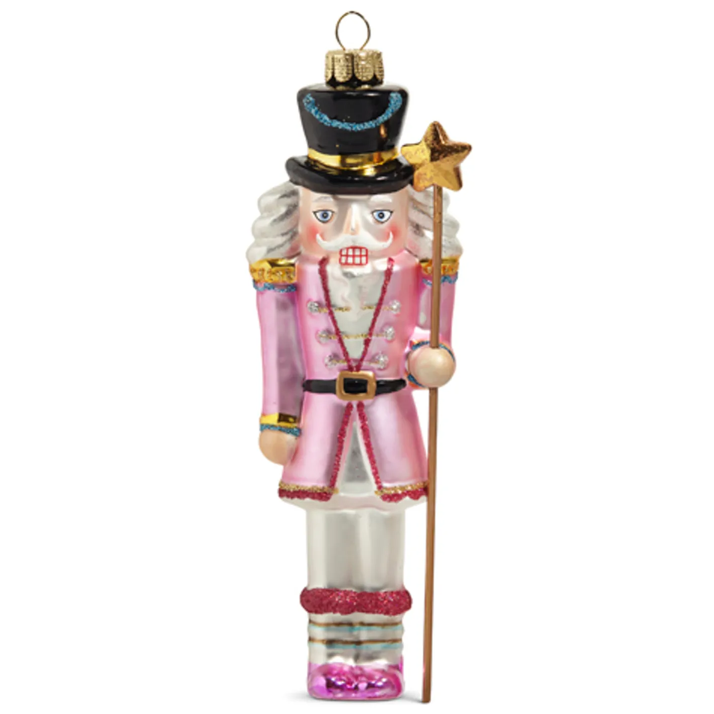Raz Imports Raz 6" Blushing Pink Nutcracker Glass Christmas Ornament 4452879 Sale