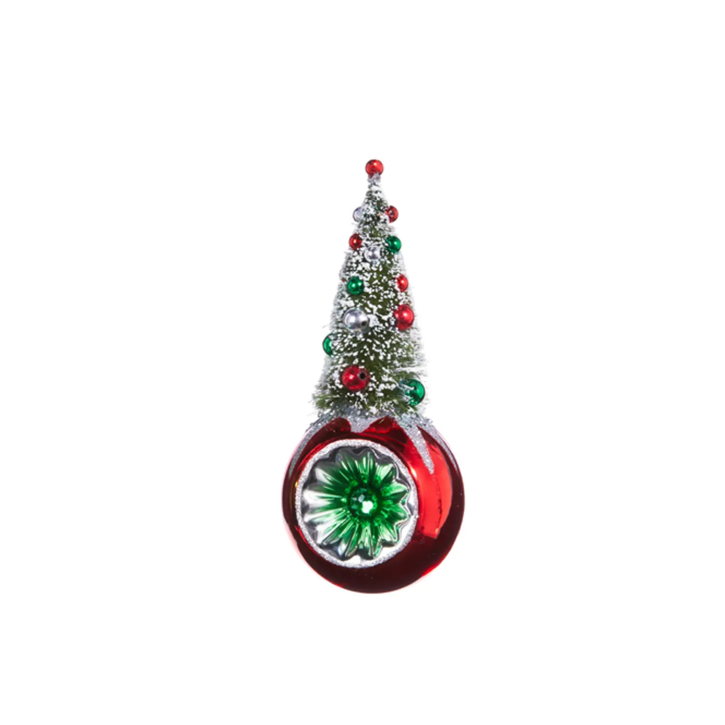 Raz Imports Raz 7.25" Bottle Brush Tree Reflector Glass Christmas Ornament 4352870 Hot