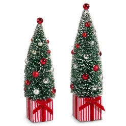 Raz Imports Raz 11" Bottle Brush Trees in Presents Christmas Decoration 4416379