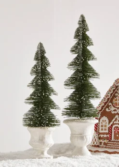 Raz Imports Raz 18" Bottle Brush Trees in Urns Set of 2 4516690 Outlet