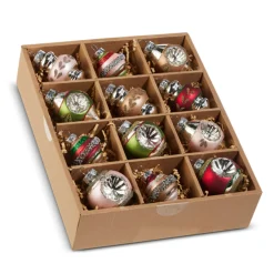 Raz Imports Raz 2" Box of 12 Multicolor Vintage Glass Christmas Ornament 4520925 Online