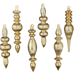 Raz Imports Raz 6.5" Box of Gold Finial Glass Christmas Ornaments 4122829 Best