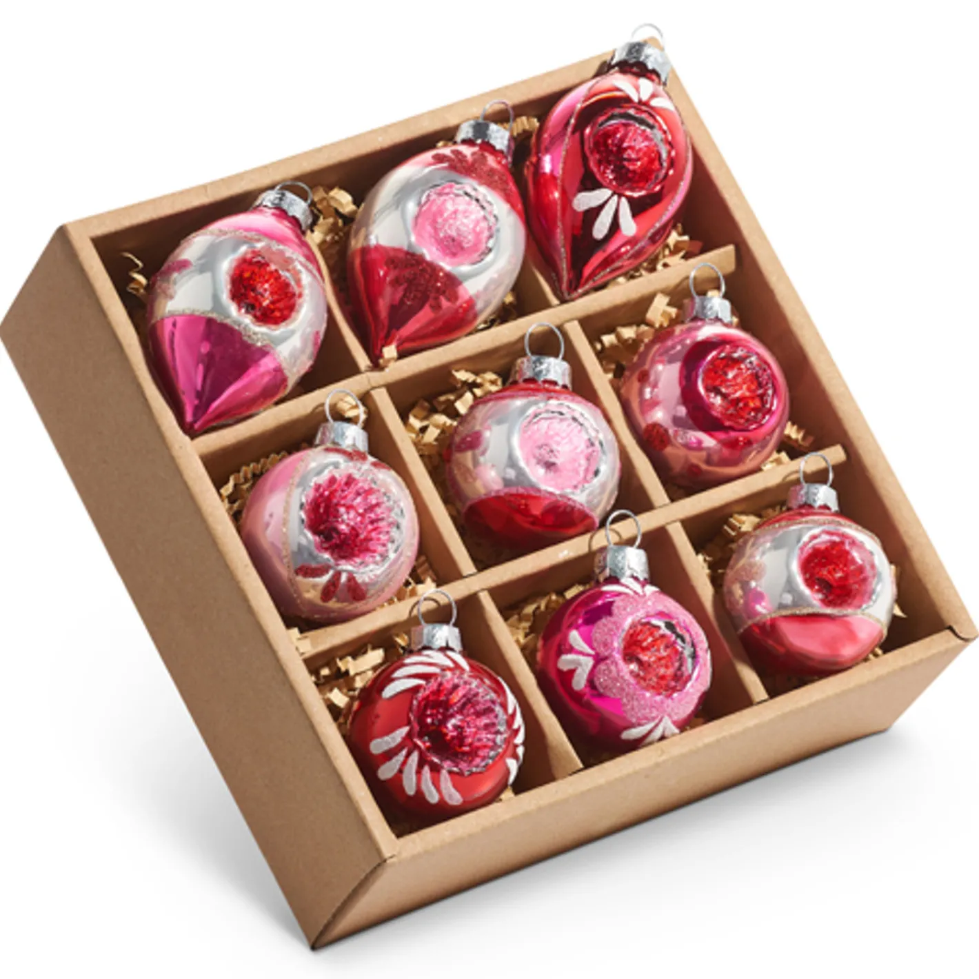 Raz Imports Raz 2.75" Box of Vintage Pink Reflector Glass Christmas Ornament 4423005 Discount