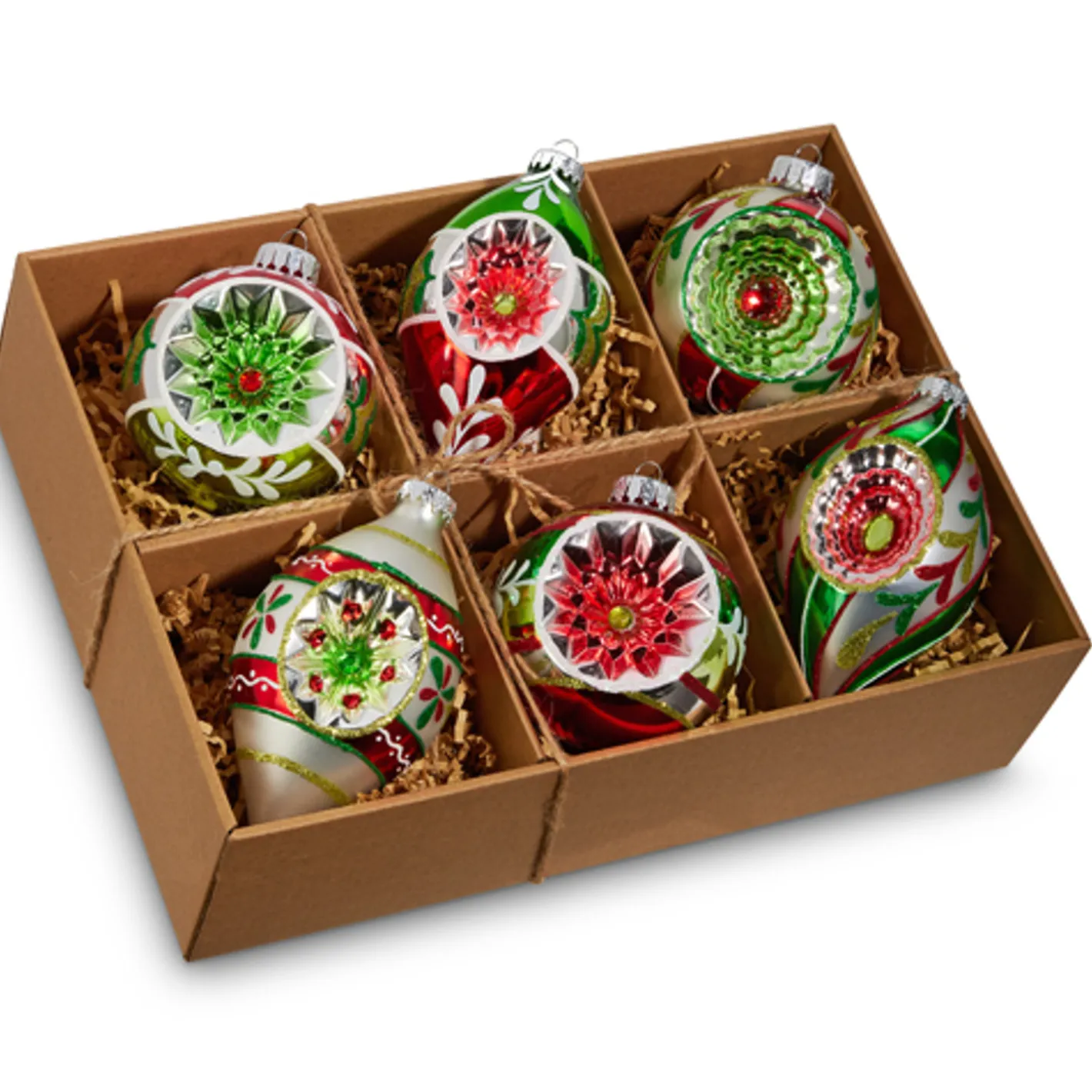 Raz Imports Raz 3" Box of Vintage Reflector Glass Christmas Ornament 4452860