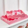 Raz Imports Raz 18.5" Bubblegum Pink Scalloped Easter Trays Set of 2 4559001 Clearance