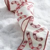 Raz Imports Raz 4" Candy Cane Sequined Wired Christmas Ribbon R4227728 Discount