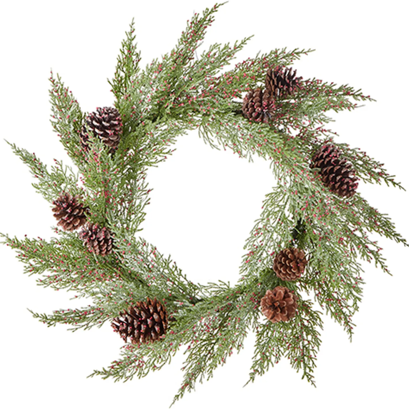 Raz Imports Raz 24" Cedar, Pinecone, and Berry Christmas Wreath W4202569 New