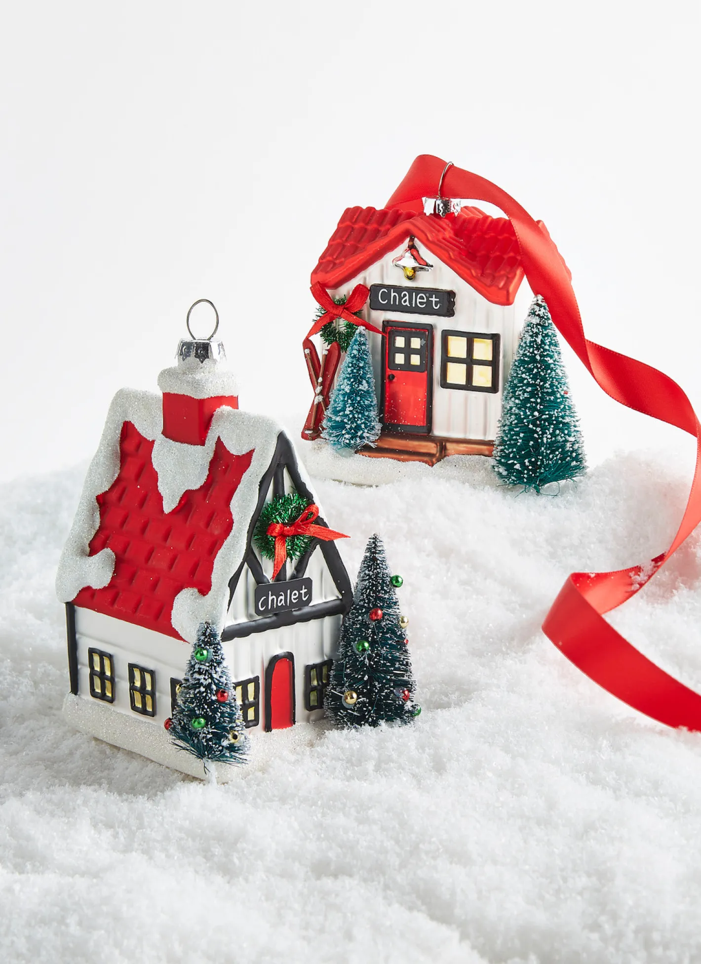 Raz Imports Raz 4" Chalet Cabin Glass Christmas Ornament 4320942 Clearance