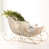 Raz Imports Raz 15" Champagne Glitter and Clear Jeweled Christmas Sleigh Decoration 4513589 Sale