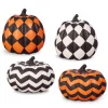 Raz Imports Raz 7.5" Checkered or Chevron Orange or Black and White Pumpkin Halloween Decoration