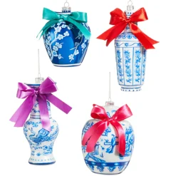 Raz Imports Raz 6.25" Chinoiserie Jar Glass Christmas Ornament 4552855 Hot