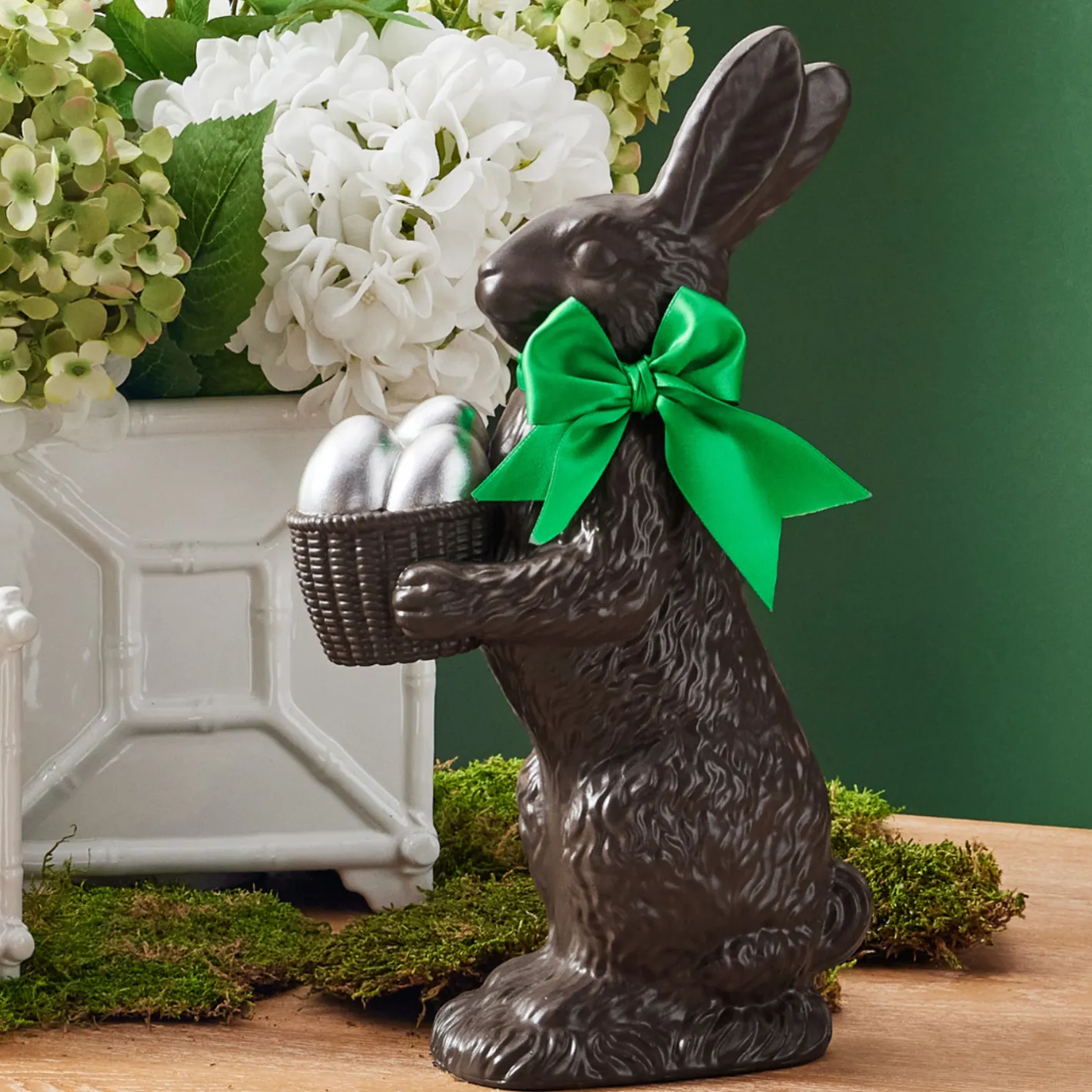 Raz Imports Raz 14" Chocolate Bunny with Egg Basket 4510269