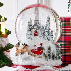 Raz Imports Raz 6.5" Church and Santa Christmas Water Snow Globe Decoration 4516289 New