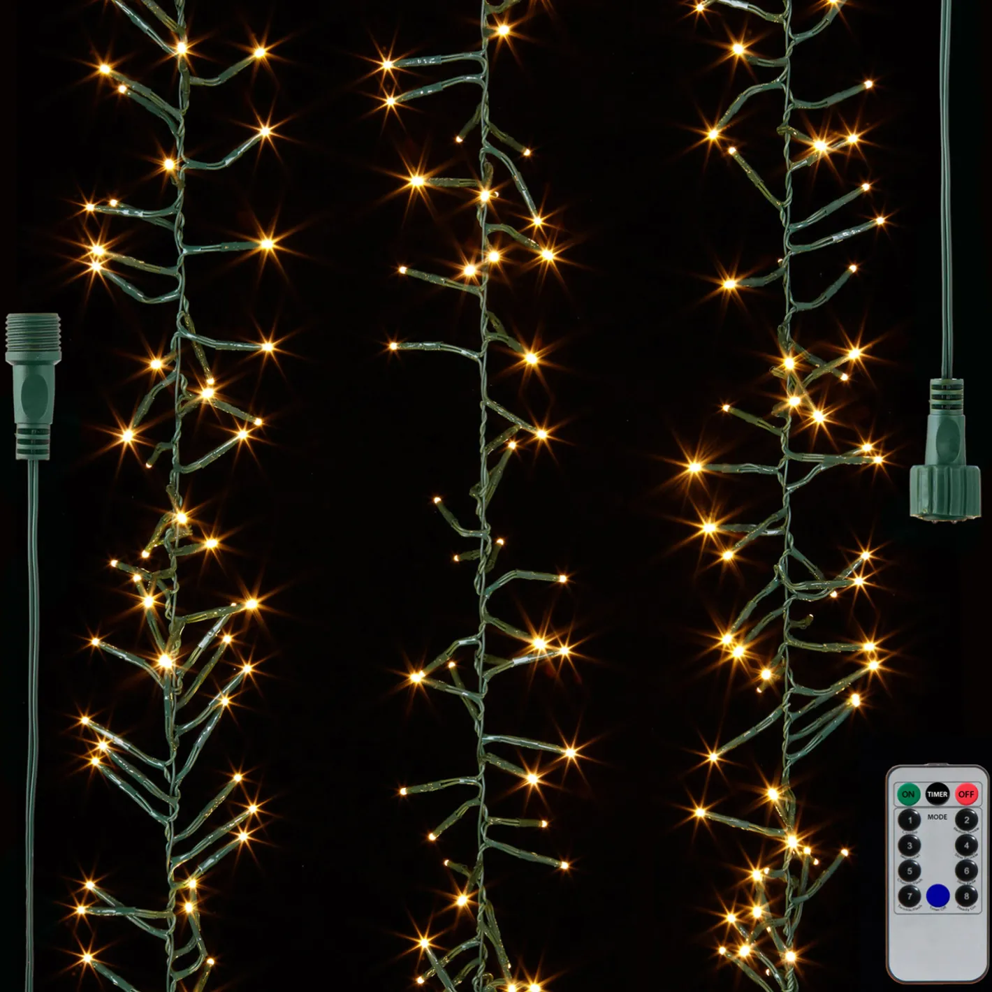 Raz Imports Raz 34' Connectable Cluster Garland Green Wire with White Lights Christmas Light Strand L4137016 Sale
