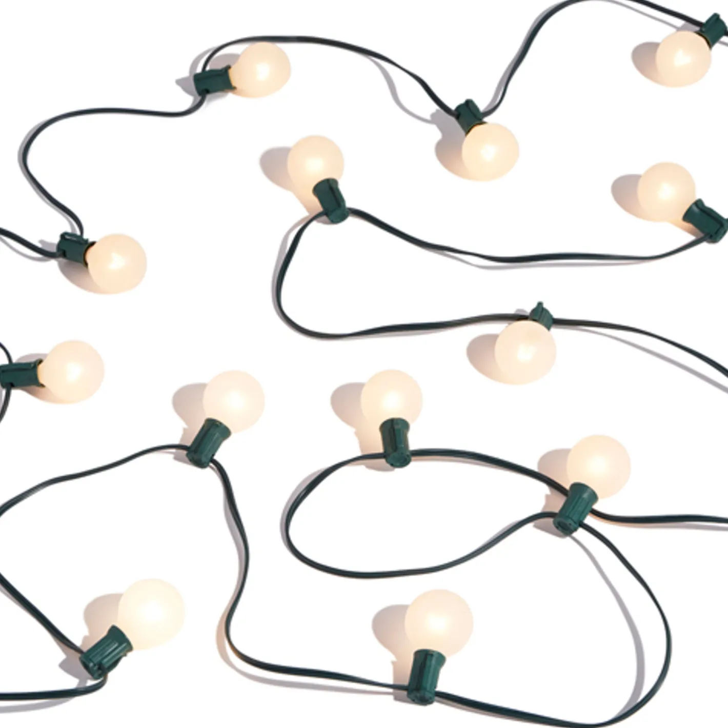 Raz Imports Raz 14' Connectable Matte White Globe Lights on a Green Wire L4337007 Sale