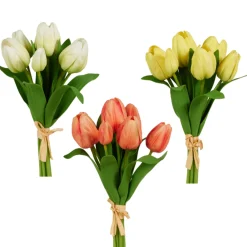 Raz Imports Raz 12" Coral, Yellow, or White Real Touch Tulip Bundle Sale
