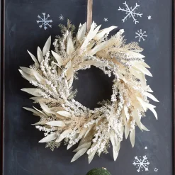 Raz Imports Raz 24" Cream Cedar and Laurel Leaf Christmas Wreath W4306696 Clearance