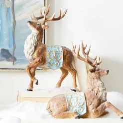 Raz Imports Raz 14" Deer with Blue Saddle Blanket Set of 2 4312143 Sale