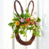Raz Imports Raz 23" Easter Bunny Head Wreath with Flowers and Eggs W4506618 Sale