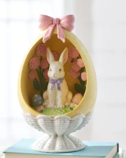 Raz Imports Raz 12.25" Easter Bunny In Yellow Panoramic Easter Egg 4519012 Clearance