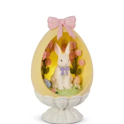 Raz Imports Raz 12.25" Easter Bunny In Yellow Panoramic Easter Egg 4519012 Clearance