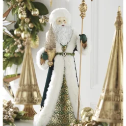 Raz Imports Raz 22.25" Emerald Green Santa with Staff Christmas Decoration 4210227 Best