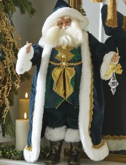 Raz Imports Raz 24.25" Evergreen and Gold Santa Figure Christmas Decoration 4202398 Online